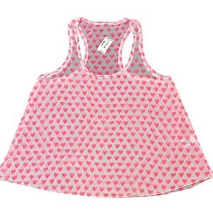 Aeropostale Sheer Hearts Print Tank Top L Original Brand Lightweight Relaxed Fit